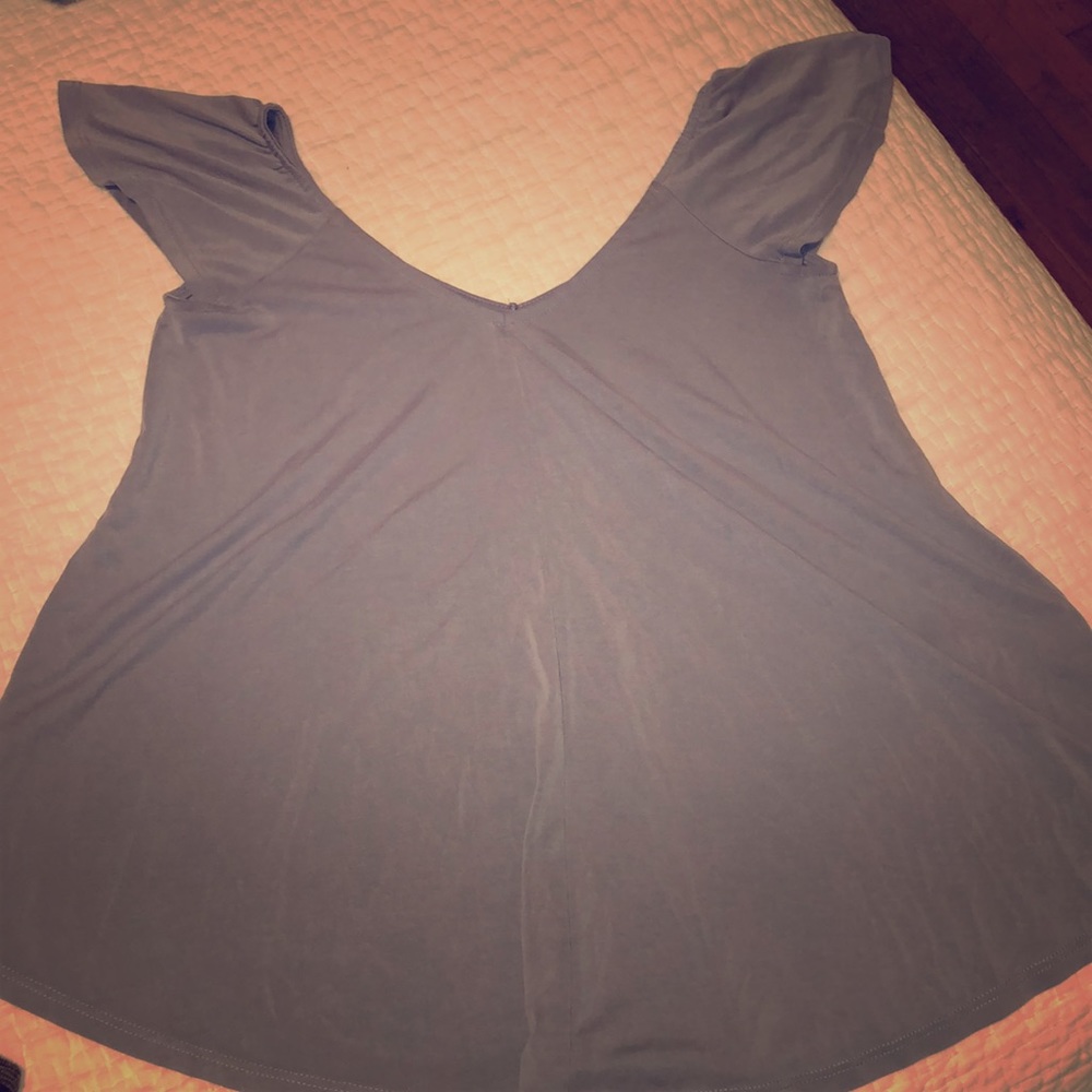 Blue V-neck Blouse